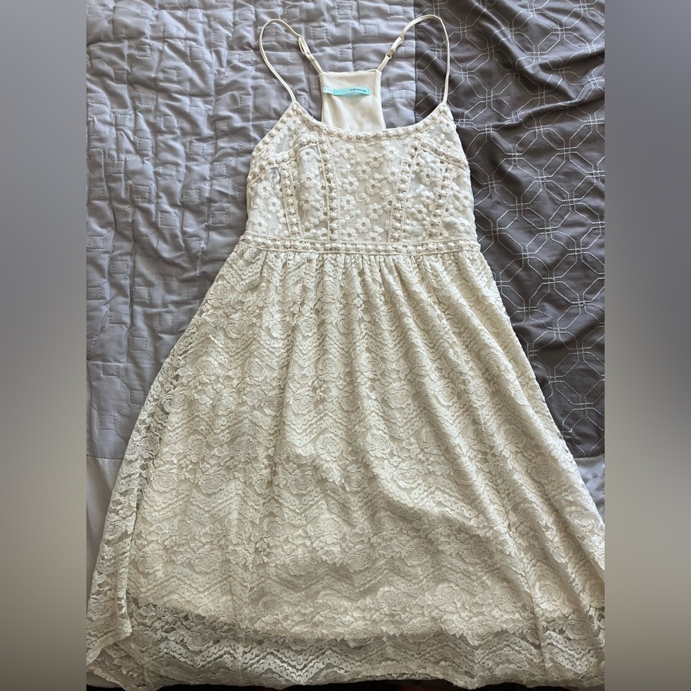 Maurices Cream Lace Casual Dress